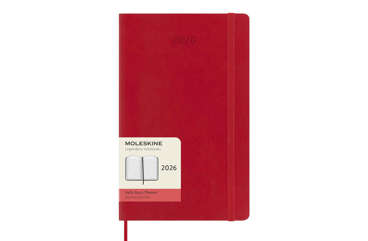 Moleskine Agenda Classic Large 2026 Giornaliera 13x21 - Copertina Morbida - Rosso