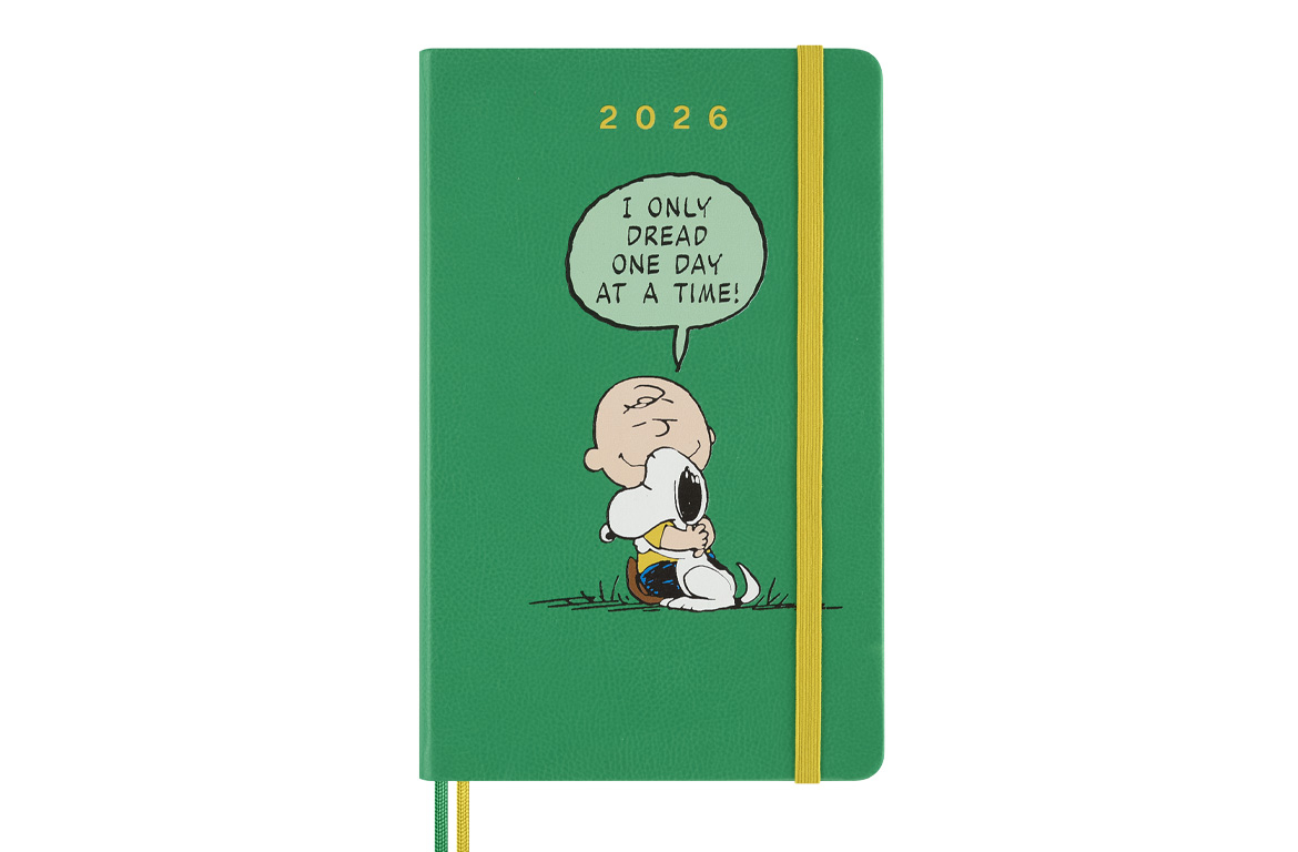 Moleskine Agenda Peanuts Large 2026 Giornaliera 13x21 - Copertina Rigida - Verde