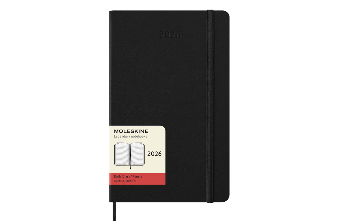 Moleskine Agenda Classic Large 2026 Giornaliera 13x21 - Copertina Rigida - Nero