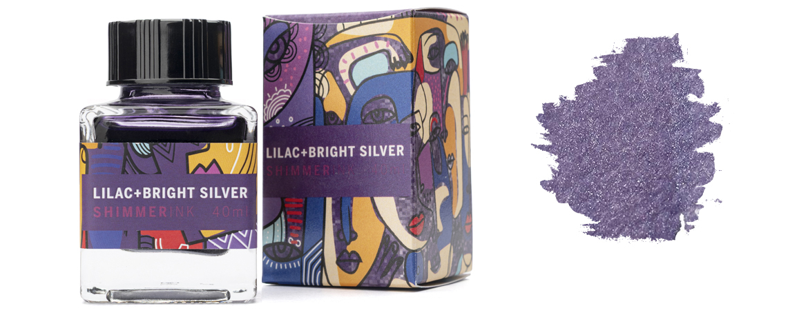 Leonardo Officina Italiana Inchiostro Stilografico Shimmer - Lilac Bright Silver