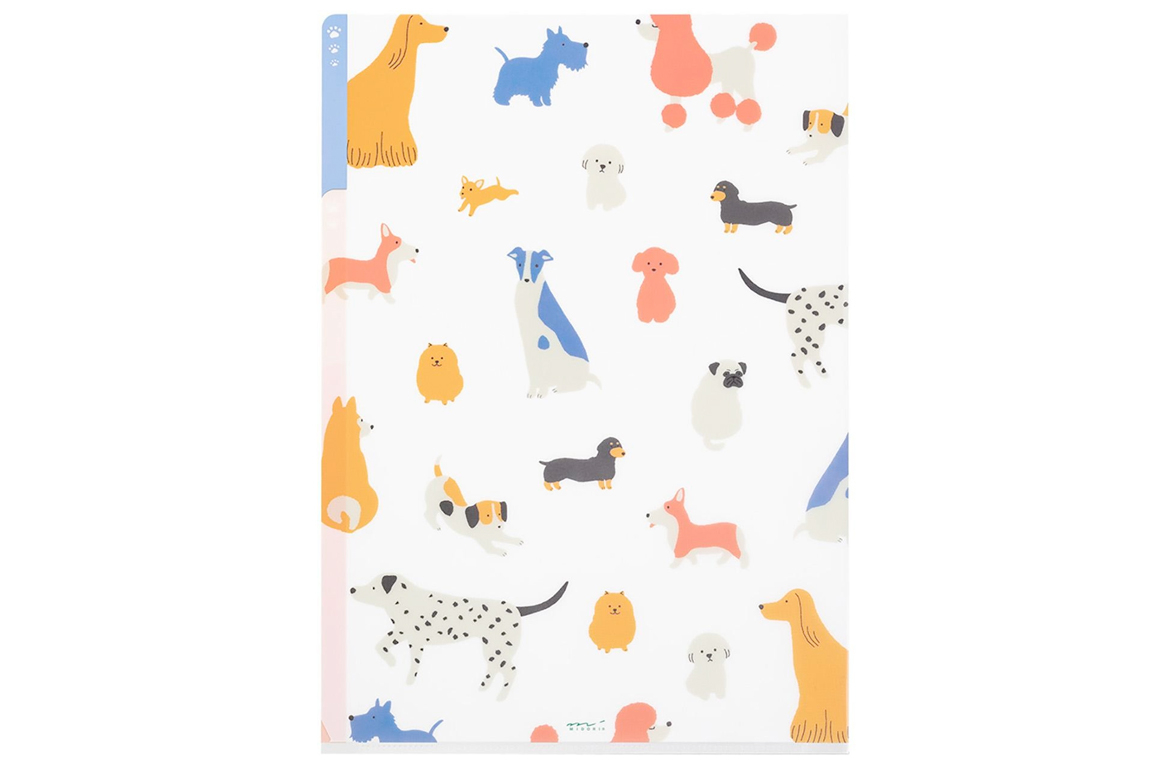 Midori - 3 Pockets Clear Folder A4 - Dogs