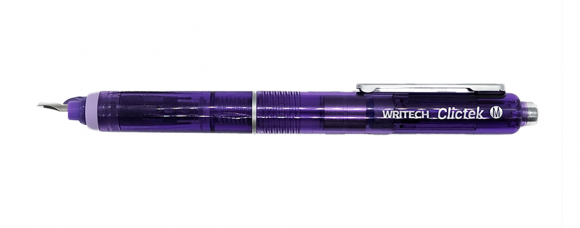 Writech Clictek - Penna Stilografica - Purple con 5 ink cartridges black