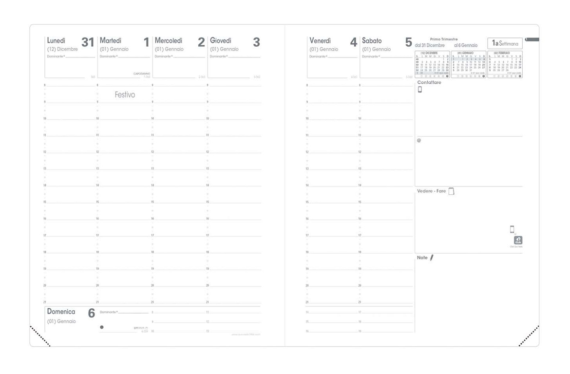 Quo Vadis Ricambio - Agenda settimanale Presidente Prestige - Dicembre/Dicembre - 2026