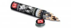 Caran d'Ache Graphite Line - 15 Matite Grafwood in tubo metallico
