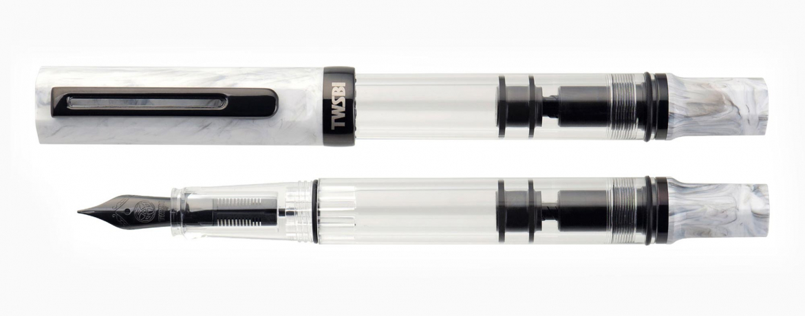 Twsbi Eco Carrara with Onyx Penna Stilografica a Stantuffo