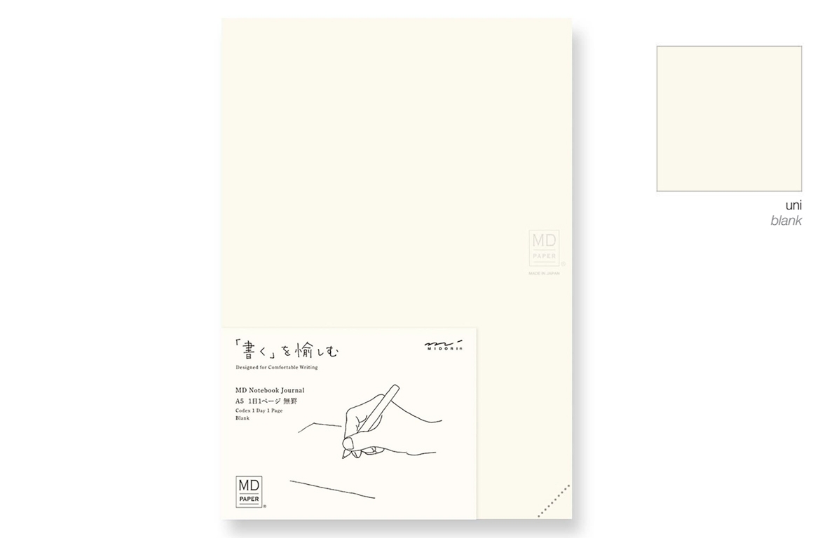 Midori - MD Paper - Notebook Journal A5 One Day One Page - Senza rigatura