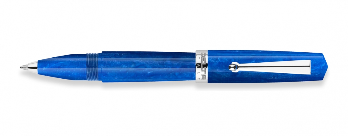 Delta Intesa 2.0 - Penna Roller - Finiture Rodiate - Azzurro