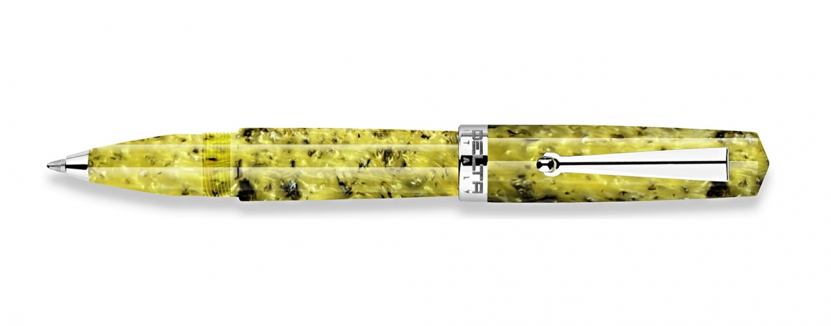 Delta Intesa 2.0 - Penna Roller - Finiture Rodiate - Gialla