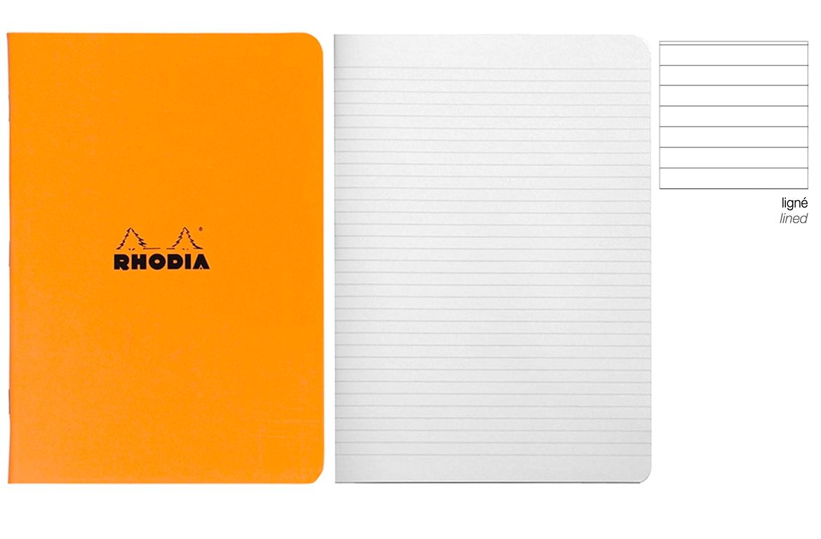 Rhodia Quaderno spillato Classic - Quadretto - Orange Black White