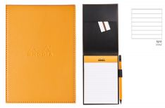 Rhodia Porta Blocco in similpelle con notepad Rigo - Orange Black