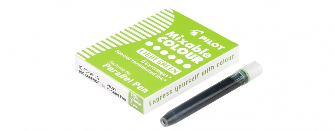 Pilot  IC-P3 Cartucce Inchiostro per Parallel Pen - Verde Chiaro - Confezione 6 Cartucce