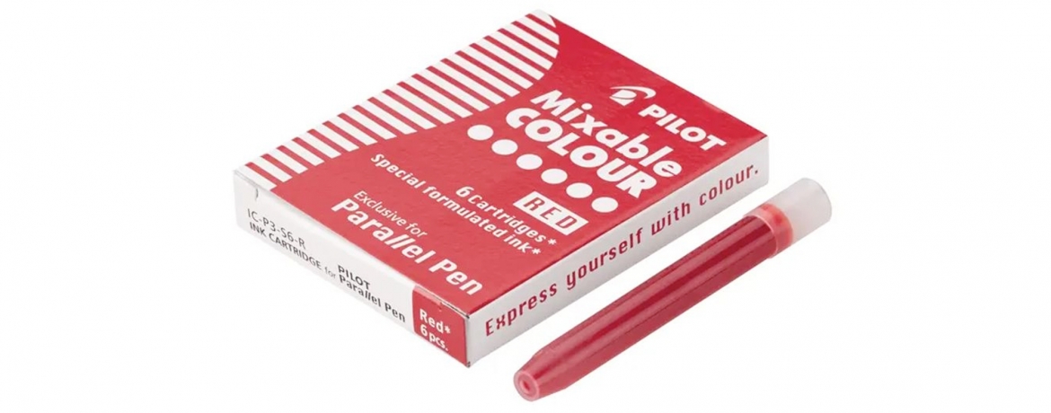 Pilot  IC-P3 Cartucce Inchiostro per Parallel Pen - Rosso - Confezione 6 Cartucce