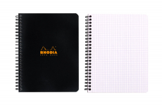 Rhodia Notebook con Spirale Laterale - Quadretto - Black Orange A5+