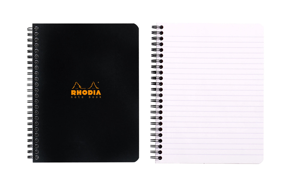 Rhodia Notebook con Spirale Laterale - Rigo - Black Orange - A5+