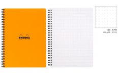 Rhodia Notebook con Spirale Laterale - Puntinato - Black Orange White - A5+