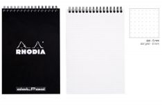 Rhodia Notepad con Spirale Alta - Puntinato - Black Orange