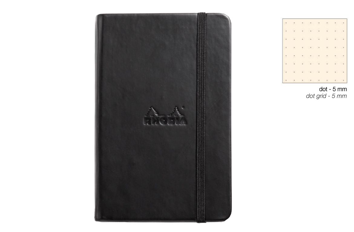 Rhodia Webnotebook - Puntinato - Orange Black Silver - Copertina rigida in similpelle