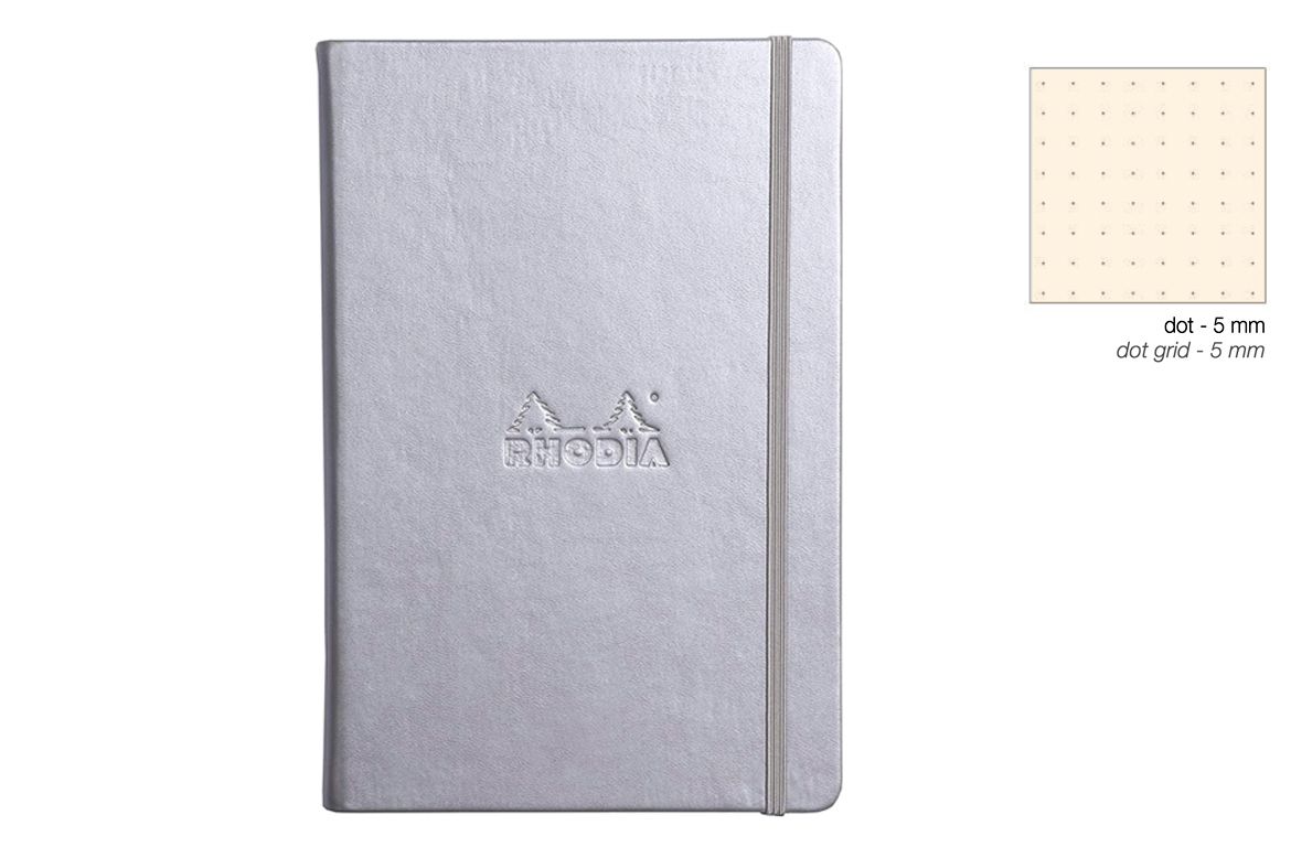 Rhodia Webnotebook - Puntinato - Orange Black Silver - Copertina rigida in similpelle