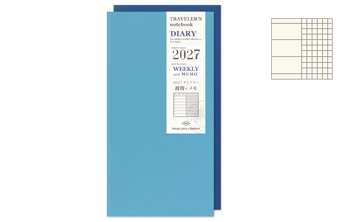 Traveler's Company - Notebook Refill - Regular Size - Ricarica Agenda e Memo - Settimanale 2027