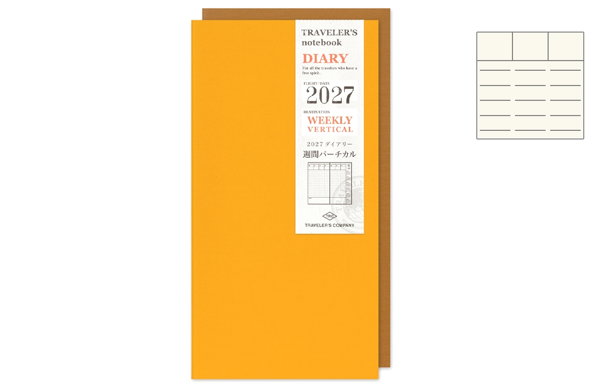 Traveler's Company Agenda 2027 - Notebook Refill - Regular Size - Settimanale Verticale