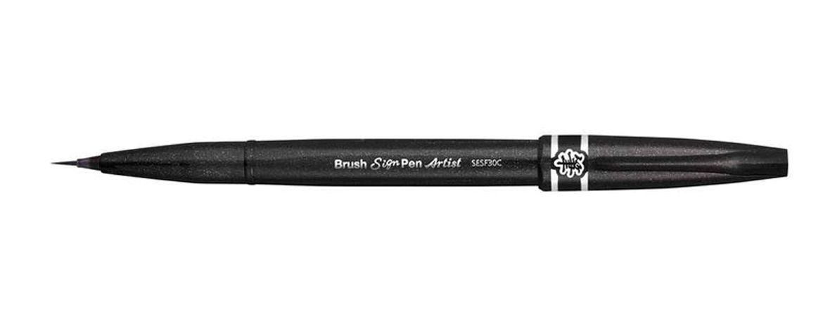 Pentel Brush Sign Pen Artist Pennarello con punta a pennello -  Nero