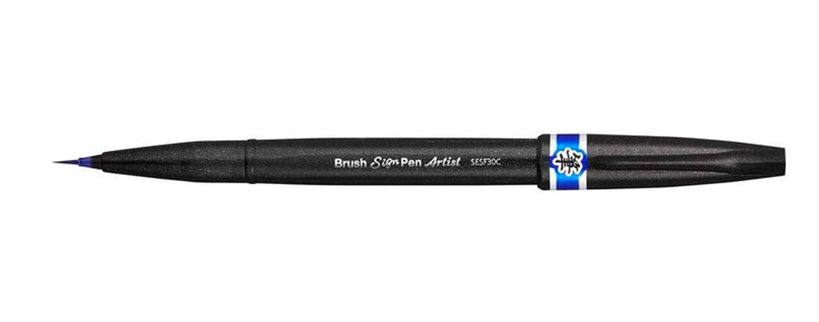 Pentel Brush Sign Pen Artist Pennarello con punta a pennello -  Blu
