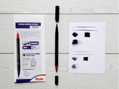 Pentel Fude Pen Doppia Punta - Nero