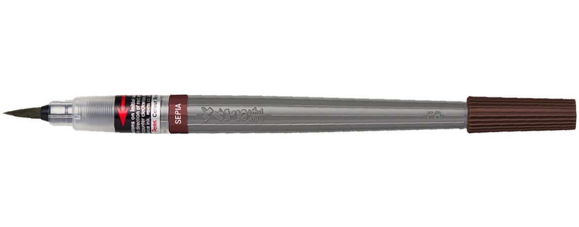 Color Brush Pen Ricaricabile Inchiostro A Pigmenti - Pennello - Seppia