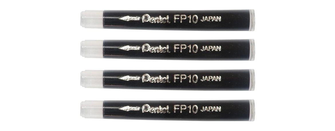 Pentel set 4 cartucce per Pocket Brush - inchiostro pigmentato Nero