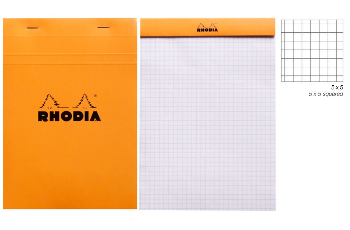 Rhodia Blocco Spillato Orange Black Quadretto