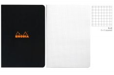Rhodia Quaderno spillato Classic - Quadretto - Orange Black White