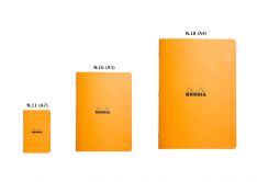 Rhodia Quaderno spillato Classic - Quadretto - Orange Black White