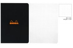 Rhodia Quaderno spillato Classic - Quadretto - Orange Black White