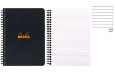 Rhodia Notebook con Spirale Laterale - Rigo - Black Orange White - A5+