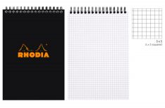 Rhodia Notepad con Spirale Alta - Quadretto - Black Orange