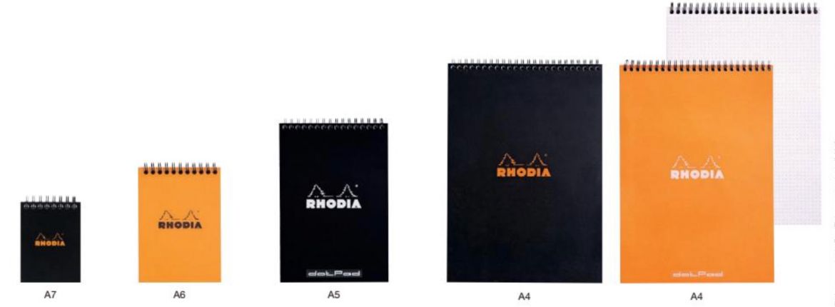Rhodia Notepad con Spirale Alta - Puntinato - Black Orange
