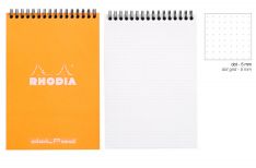 Rhodia Notepad con Spirale Alta - Puntinato - Black Orange