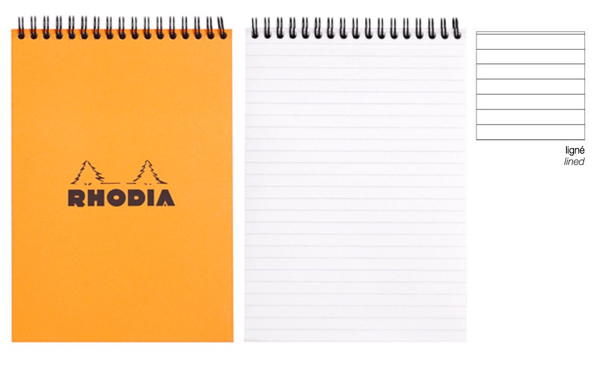 Rhodia Notepad con Spirale Alta - Rigo - Black Orange