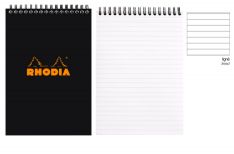 Rhodia Notepad con Spirale Alta - Rigo - Black Orange