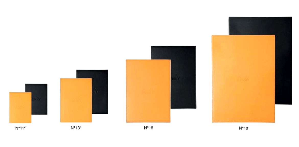 Rhodia Porta Blocco in similpelle con notepad Rigo - Orange Black