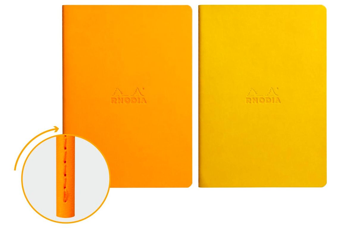 Rhodia Quaderno Rilegato Ewn Spine Notebooks Arancione o Giallo