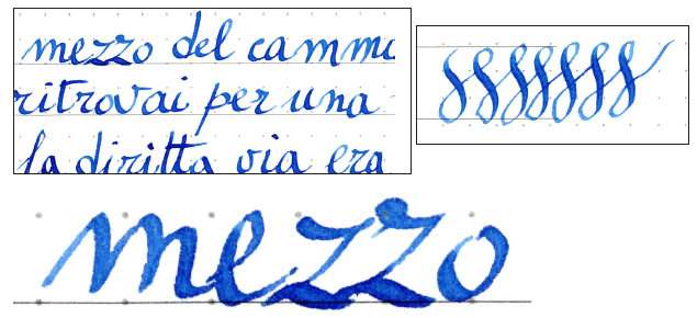 Rohrer & Klingner Blau Permanent test Pennino calligrafico